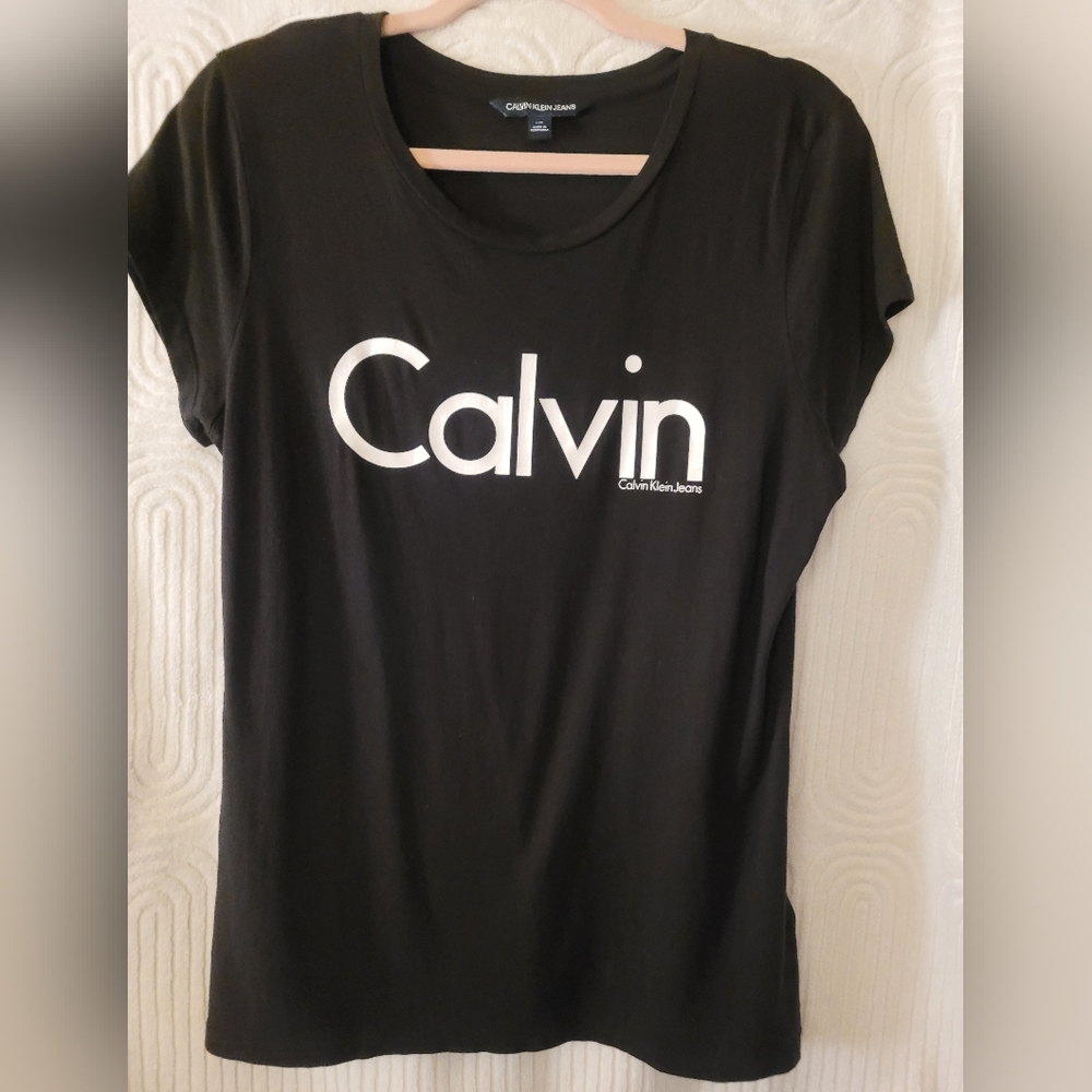 Calvin Klein Black Cap Sleeve T-Shirt